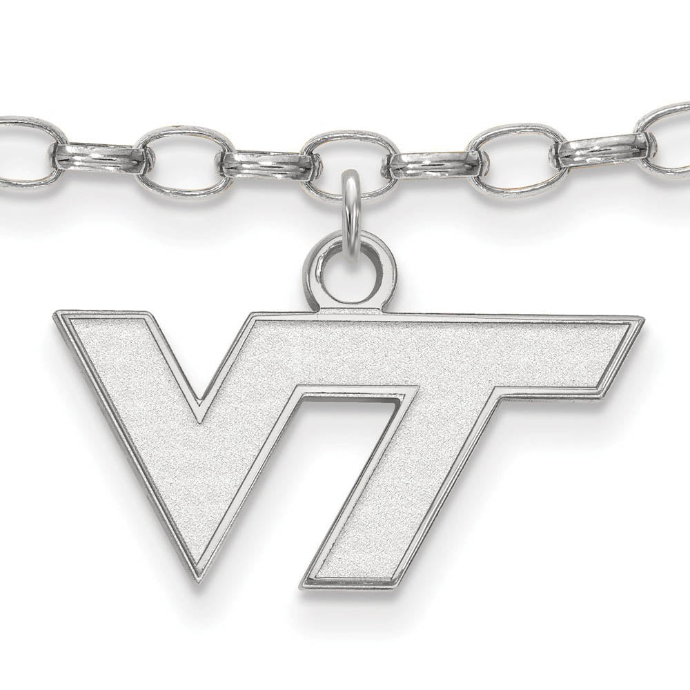 Sterling Silver Virginia Tech Anklet, 9 Inch, Item A8763 by The Black Bow Jewelry Co.