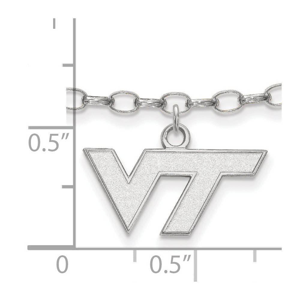 Alternate view of the Sterling Silver Virginia Tech Anklet, 9 Inch by The Black Bow Jewelry Co.
