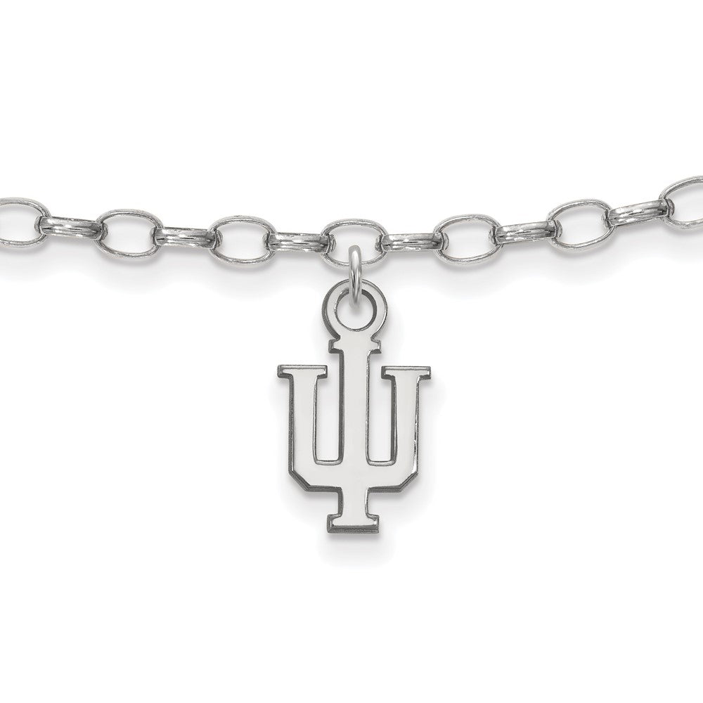 Sterling Silver Indiana University Anklet, 9 Inch, Item A8774 by The Black Bow Jewelry Co.