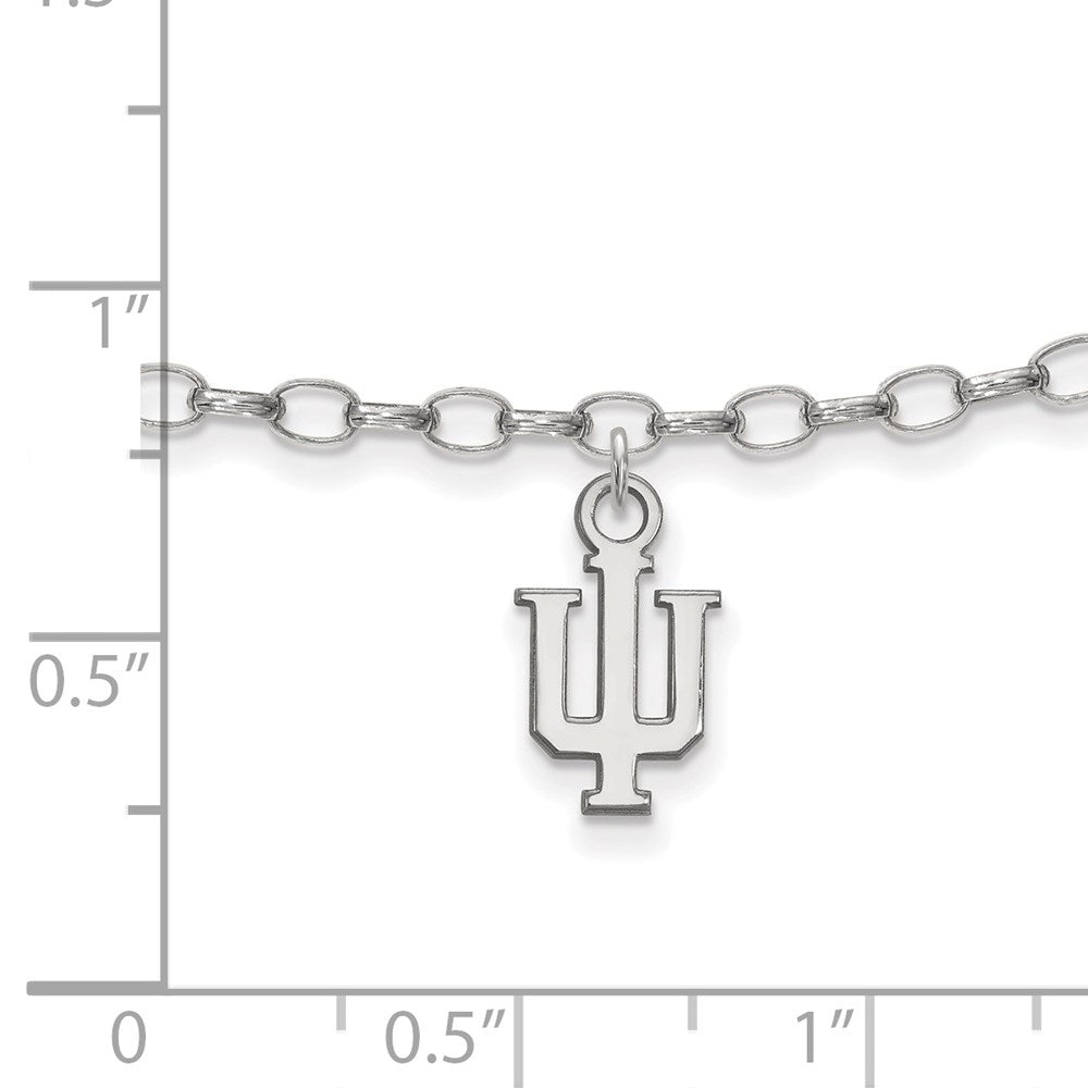 Alternate view of the Sterling Silver Indiana University Anklet, 9 Inch by The Black Bow Jewelry Co.