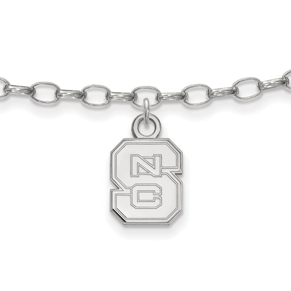 Sterling Silver North Carolina State University Anklet, 9 Inch, Item A8778 by The Black Bow Jewelry Co.