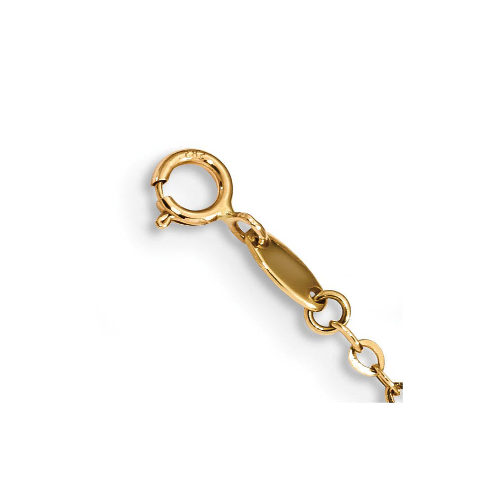 Alternate view of the 14k Yellow Gold Dangling Stars 1.5mm Cable Chain Anklet, 9-10 Inch by The Black Bow Jewelry Co.