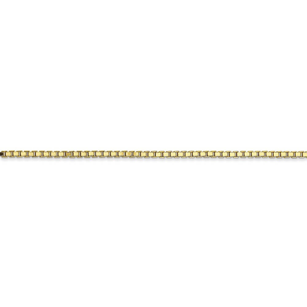 Alternate view of the 10k Yellow Gold 1.5mm Box Chain Anklet, 9 Inch by The Black Bow Jewelry Co.