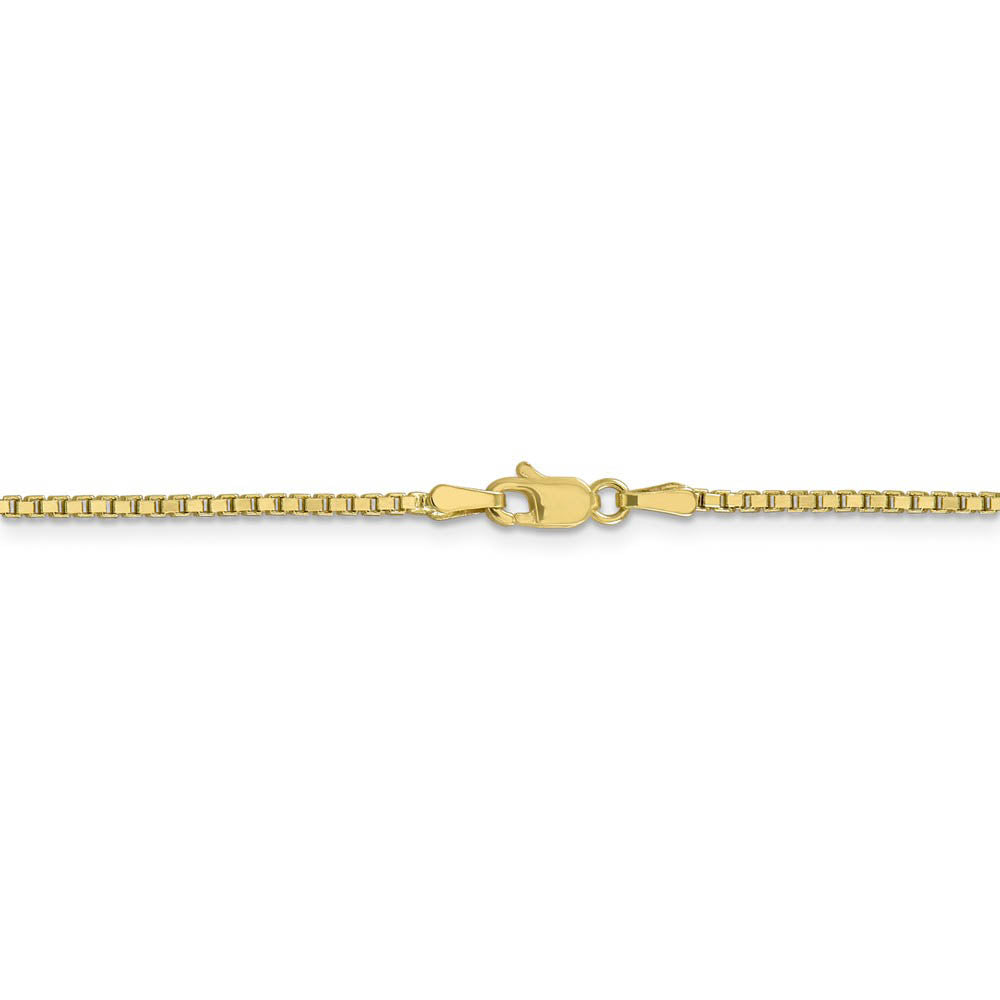 Alternate view of the 10k Yellow Gold 1.5mm Box Chain Anklet, 9 Inch by The Black Bow Jewelry Co.
