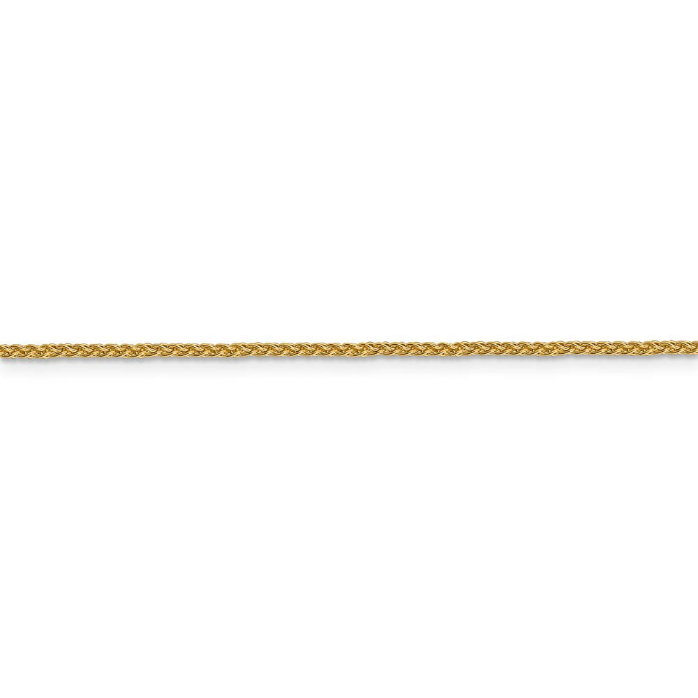 Alternate view of the 14k Yellow Gold 1.5mm Solid Wheat Chain Anklet, 10 Inch by The Black Bow Jewelry Co.