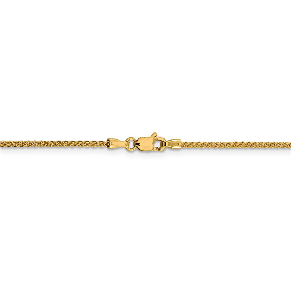 Alternate view of the 14k Yellow Gold 1.5mm Solid Wheat Chain Anklet, 10 Inch by The Black Bow Jewelry Co.