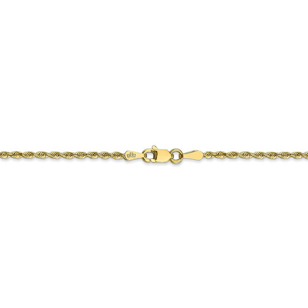 Alternate view of the 1.85mm 10k Yellow Gold D/C Quadruple Rope Chain Anklet by The Black Bow Jewelry Co.