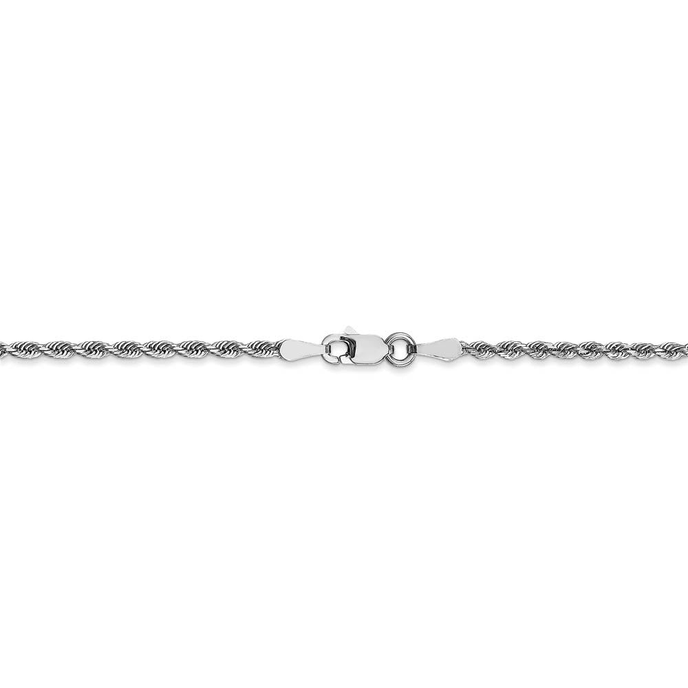 Alternate view of the 2mm 10k White Gold D/C Quadruple Rope Chain Anklet by The Black Bow Jewelry Co.