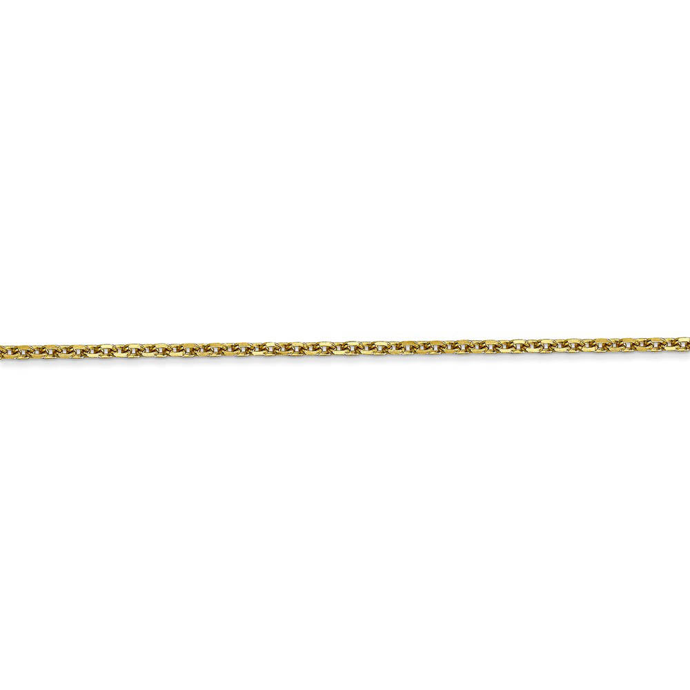 Alternate view of the 1.65mm 10k Yellow Gold Solid Diamond Cut Cable Chain Anklet, 9 Inch by The Black Bow Jewelry Co.