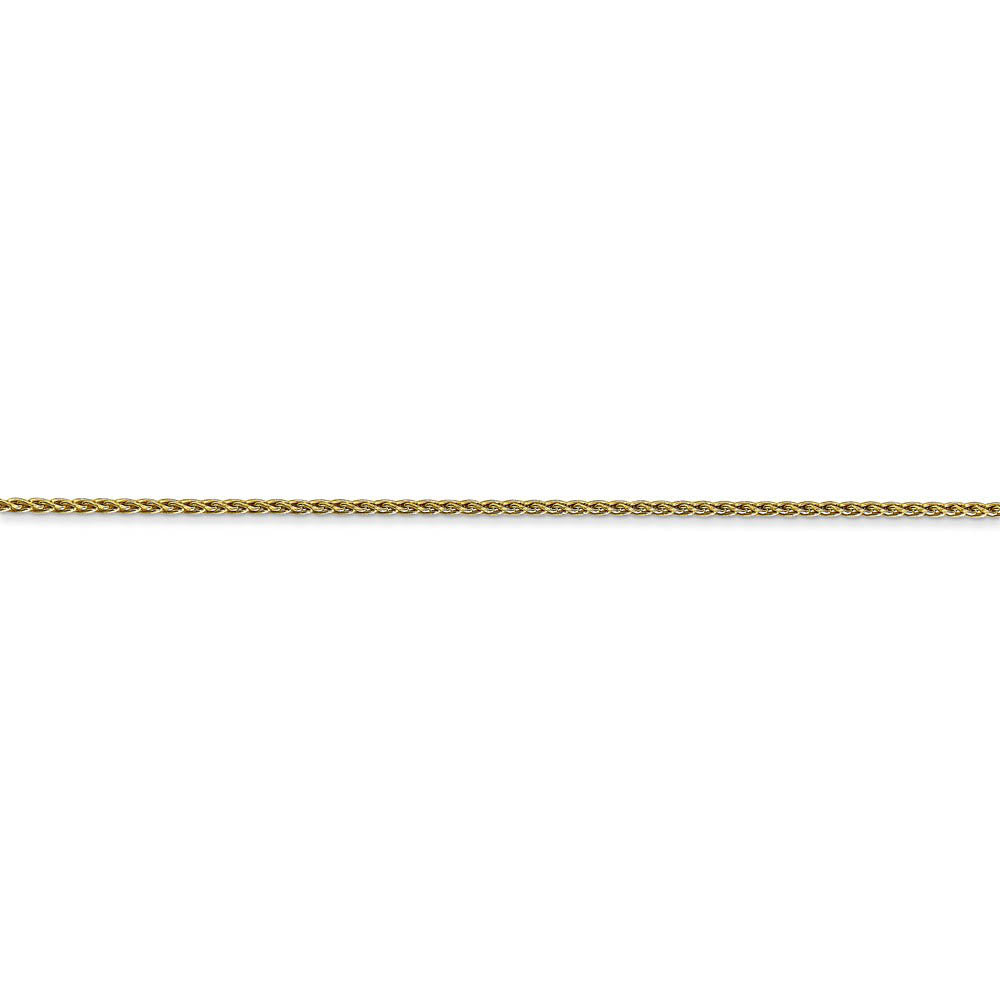 Alternate view of the 1.2mm 10k Yellow Gold Parisian Wheat Chain Anklet, 10 Inch by The Black Bow Jewelry Co.