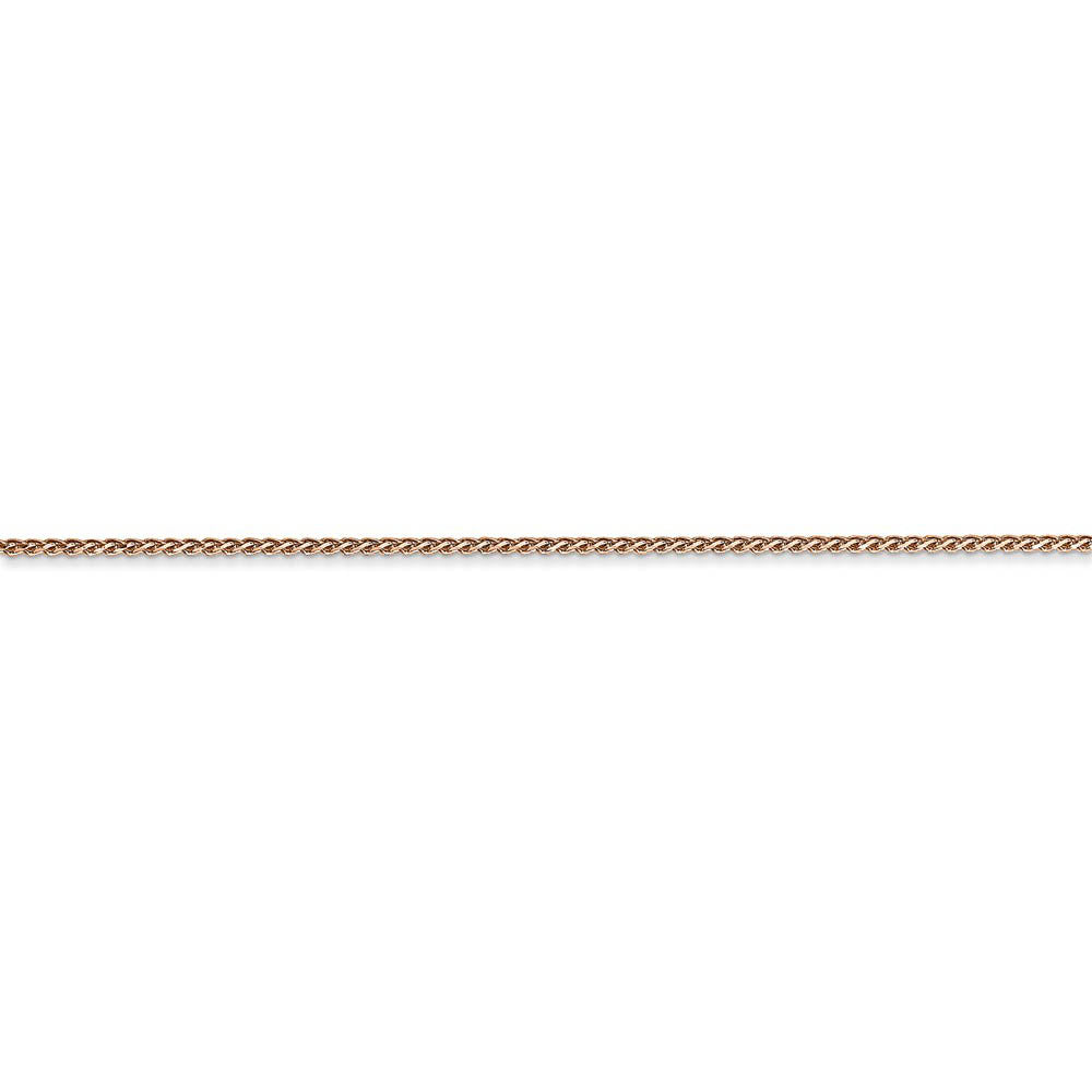 Alternate view of the 14k Rose Gold 1mm Solid Spiga Chain Anklet, 9 Inch by The Black Bow Jewelry Co.