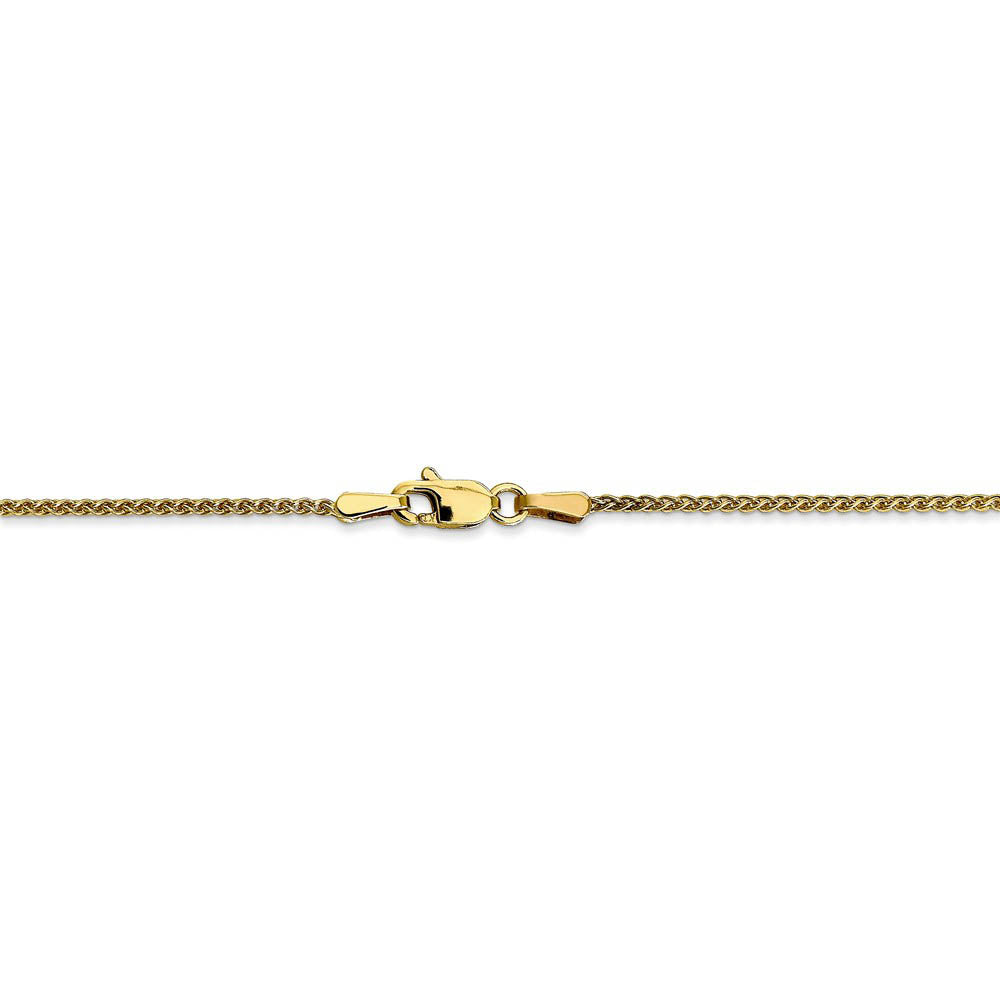 Alternate view of the 1.25mm 10k Yellow Gold Solid Spiga Chain Anklet, 10 Inch by The Black Bow Jewelry Co.