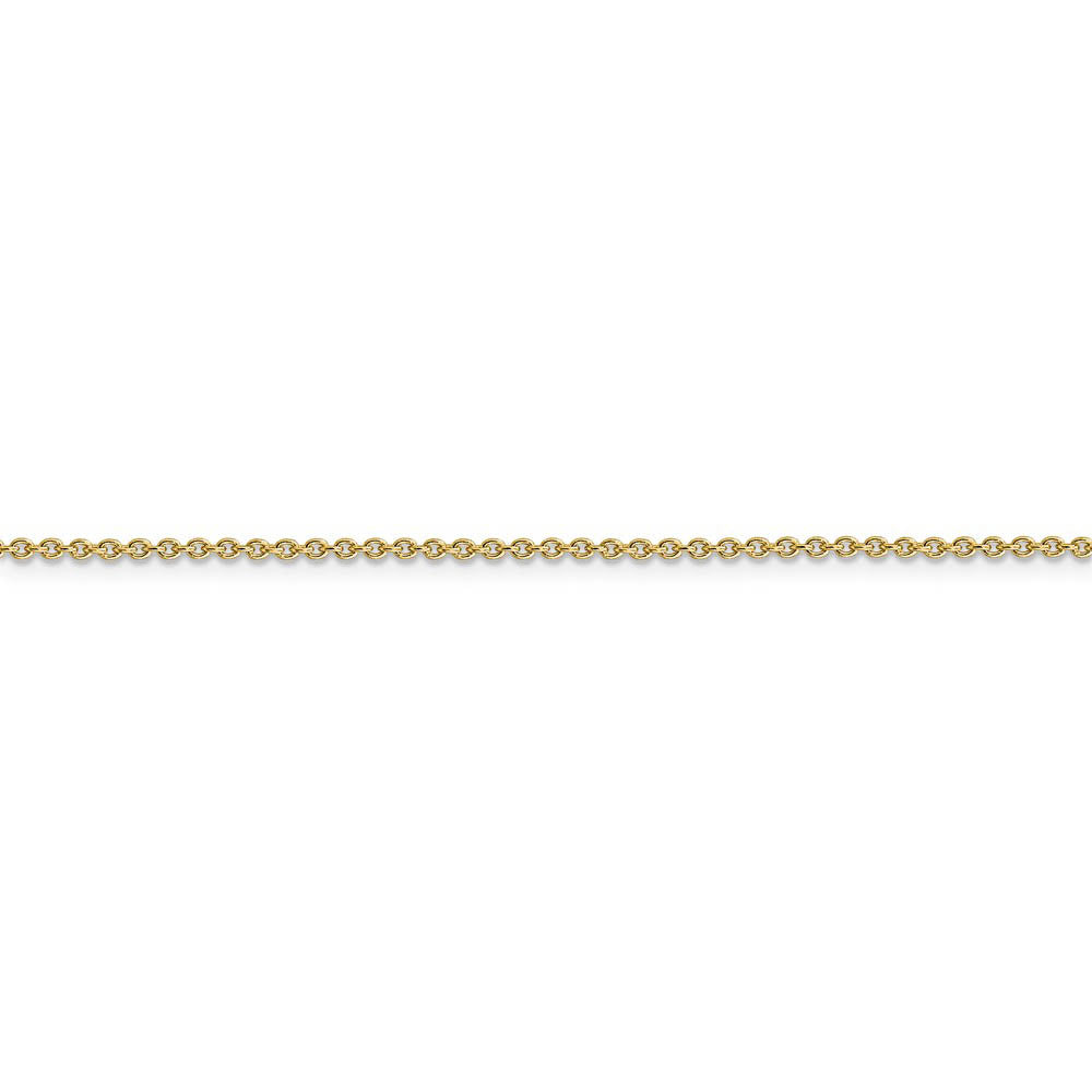 Alternate view of the 1.4mm 14k Yellow Gold Solid Classic Cable Chain Anklet by The Black Bow Jewelry Co.
