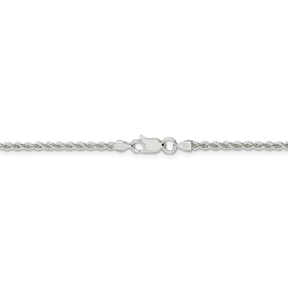 Alternate view of the 2.25mm Sterling Silver Classic Solid Rope Chain Anklet by The Black Bow Jewelry Co.