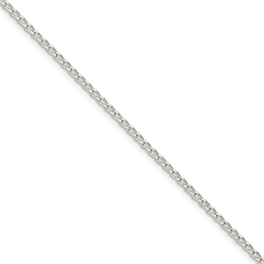 2mm Sterling Silver Solid Open Curb Chain Anklet, Item A8903 by The Black Bow Jewelry Co.