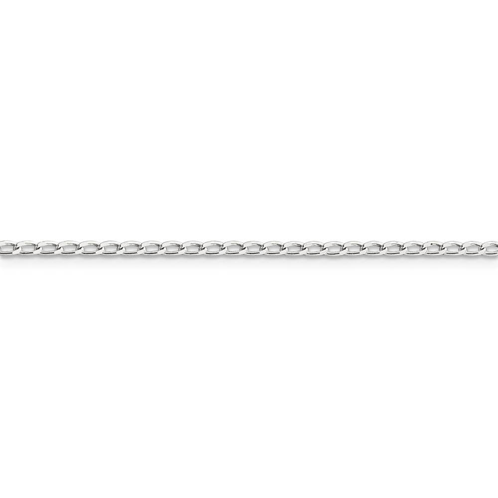 Alternate view of the 2mm Sterling Silver Solid Open Curb Chain Anklet by The Black Bow Jewelry Co.