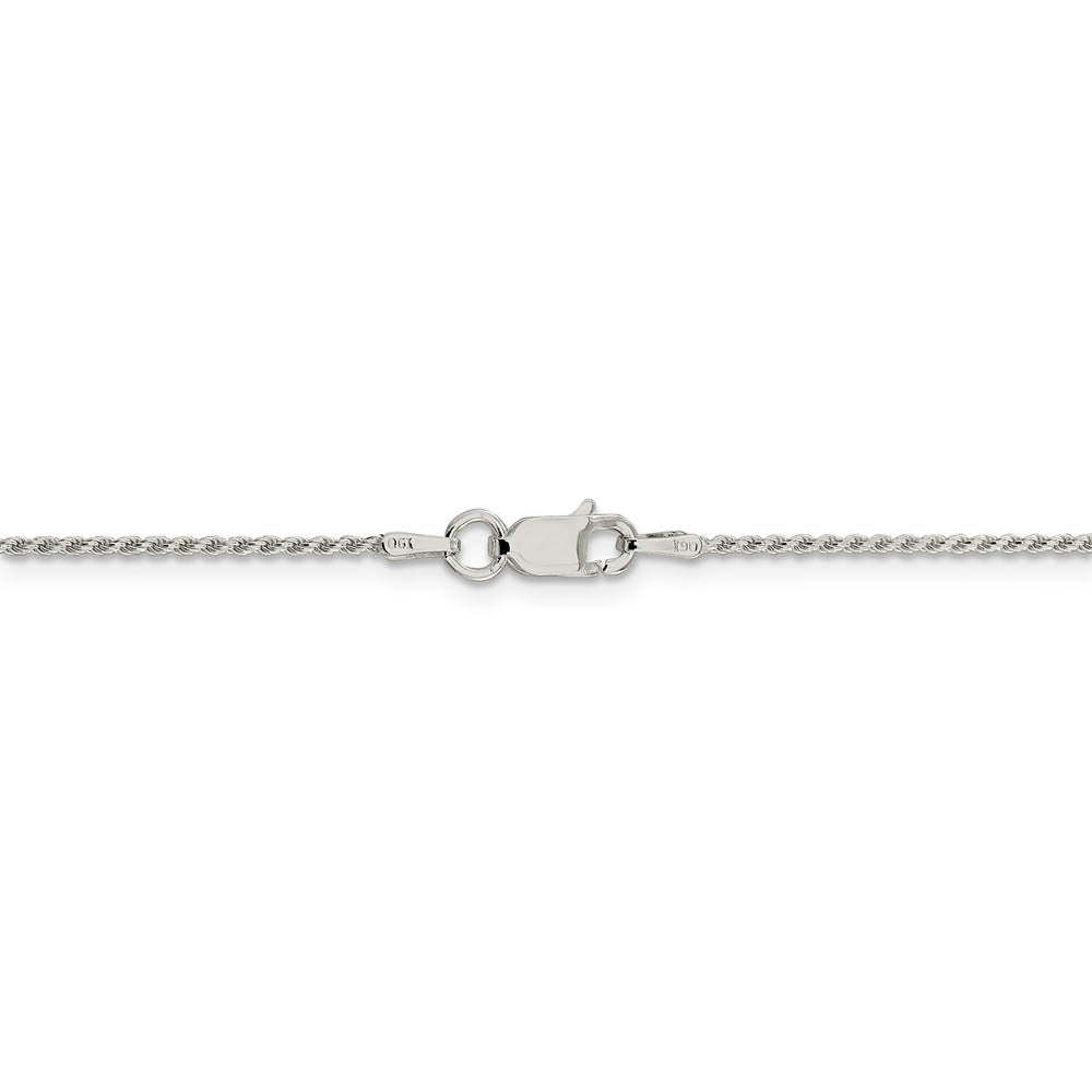 Alternate view of the 1.1mm Sterling Silver Solid Diamond Cut Rope Chain Anklet, 9 Inch by The Black Bow Jewelry Co.