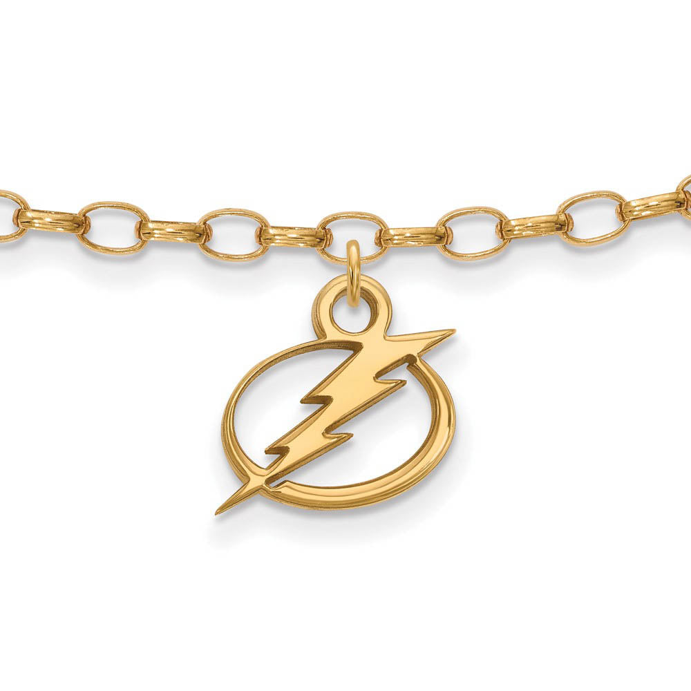 SS 14k Yellow Gold Plated NHL Tampa Bay Lightning Anklet, 9 Inch, Item A8909 by The Black Bow Jewelry Co.