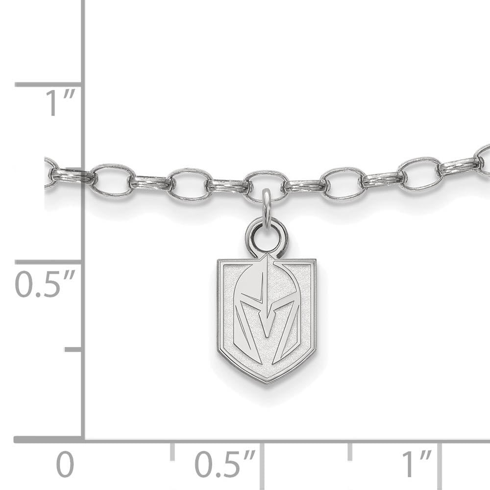 Alternate view of the Sterling Silver NHL Vegas Golden Knights Anklet, 9 Inch by The Black Bow Jewelry Co.