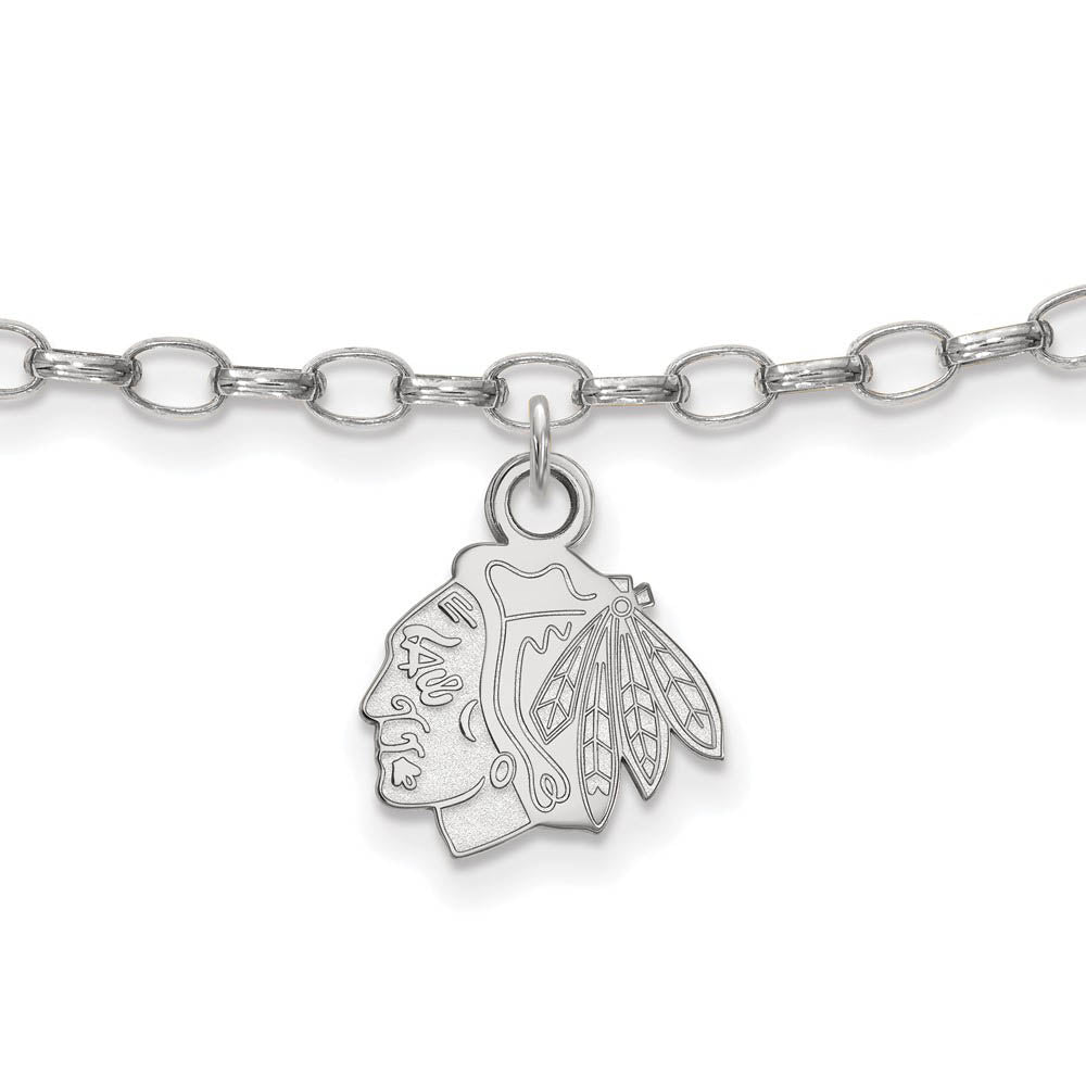 Sterling Silver NHL Chicago Blackhawks Anklet, 9 Inch, Item A8913 by The Black Bow Jewelry Co.