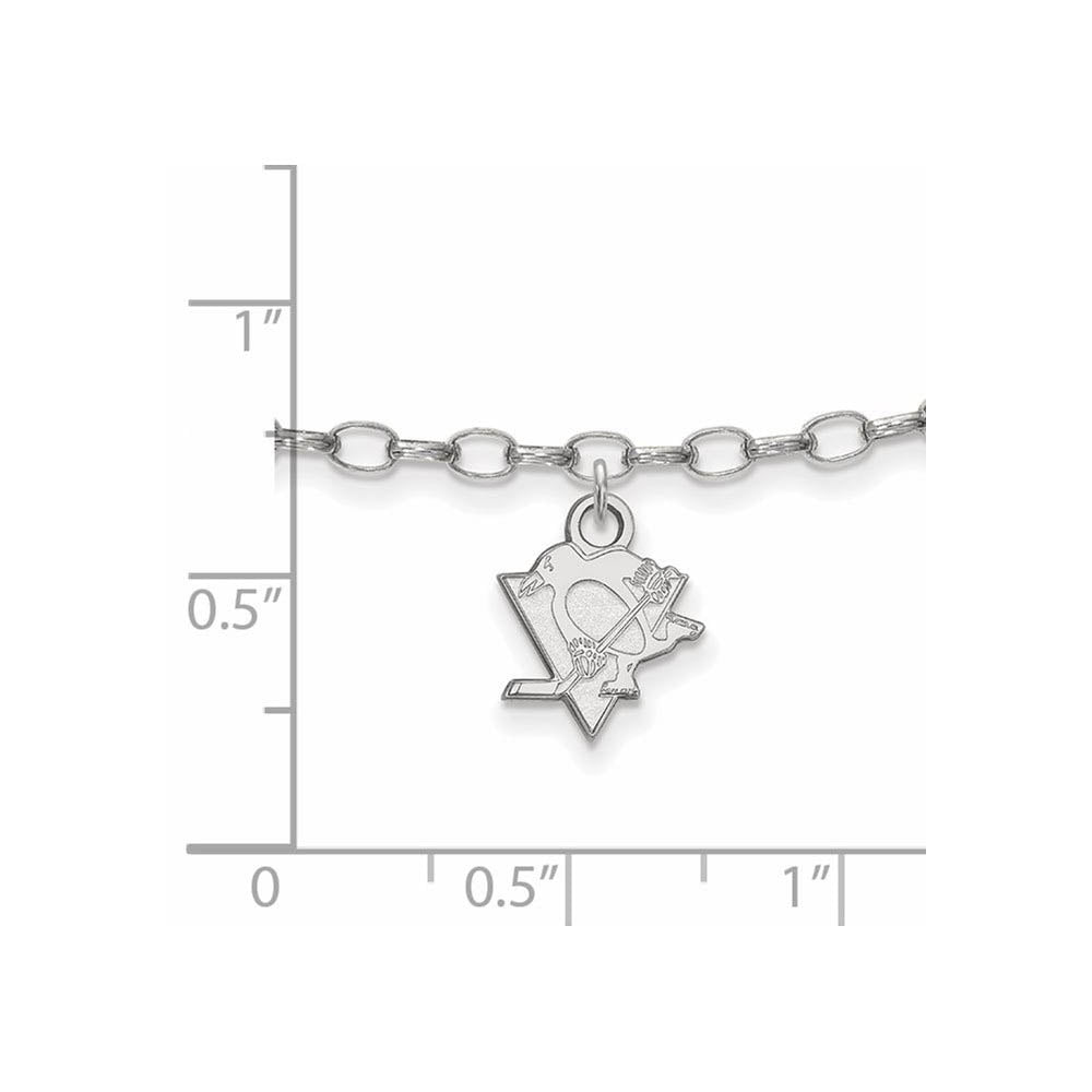 Alternate view of the Sterling Silver NHL Pittsburgh Penguins Anklet, 9 Inch by The Black Bow Jewelry Co.