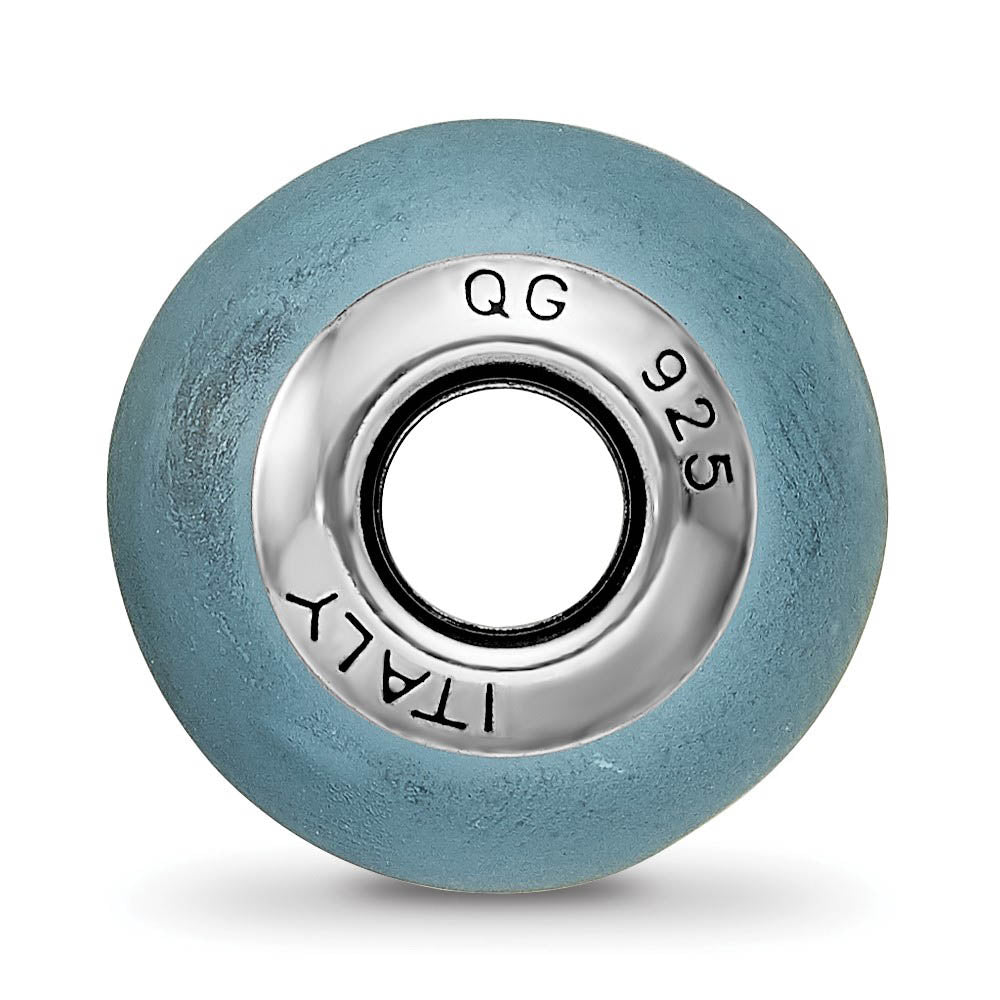 Alternate view of the Lavender Matte Italian Murano & Sterling Silver Bead Charm, 14mm by The Black Bow Jewelry Co.