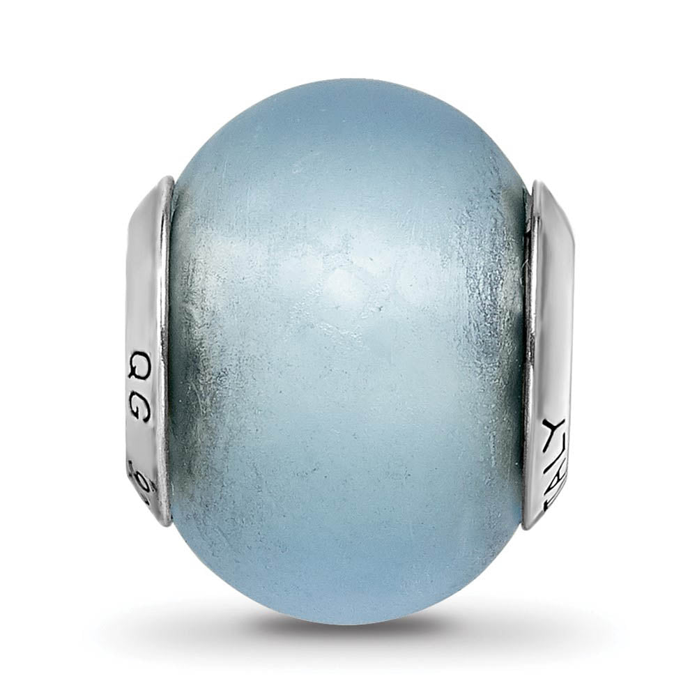 Alternate view of the Lavender Matte Italian Murano & Sterling Silver Bead Charm, 14mm by The Black Bow Jewelry Co.