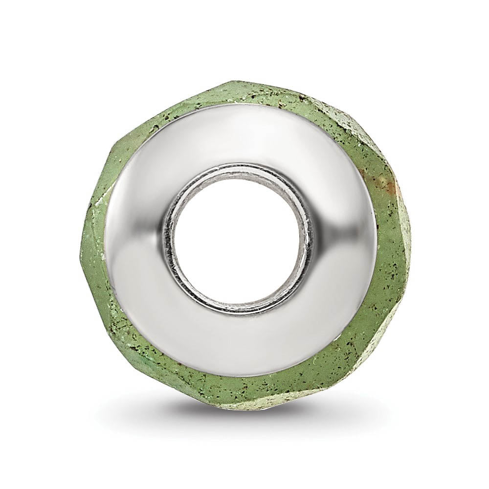 Alternate view of the Aventurine Stone & Sterling Silver Bead Charm, 13mm by The Black Bow Jewelry Co.