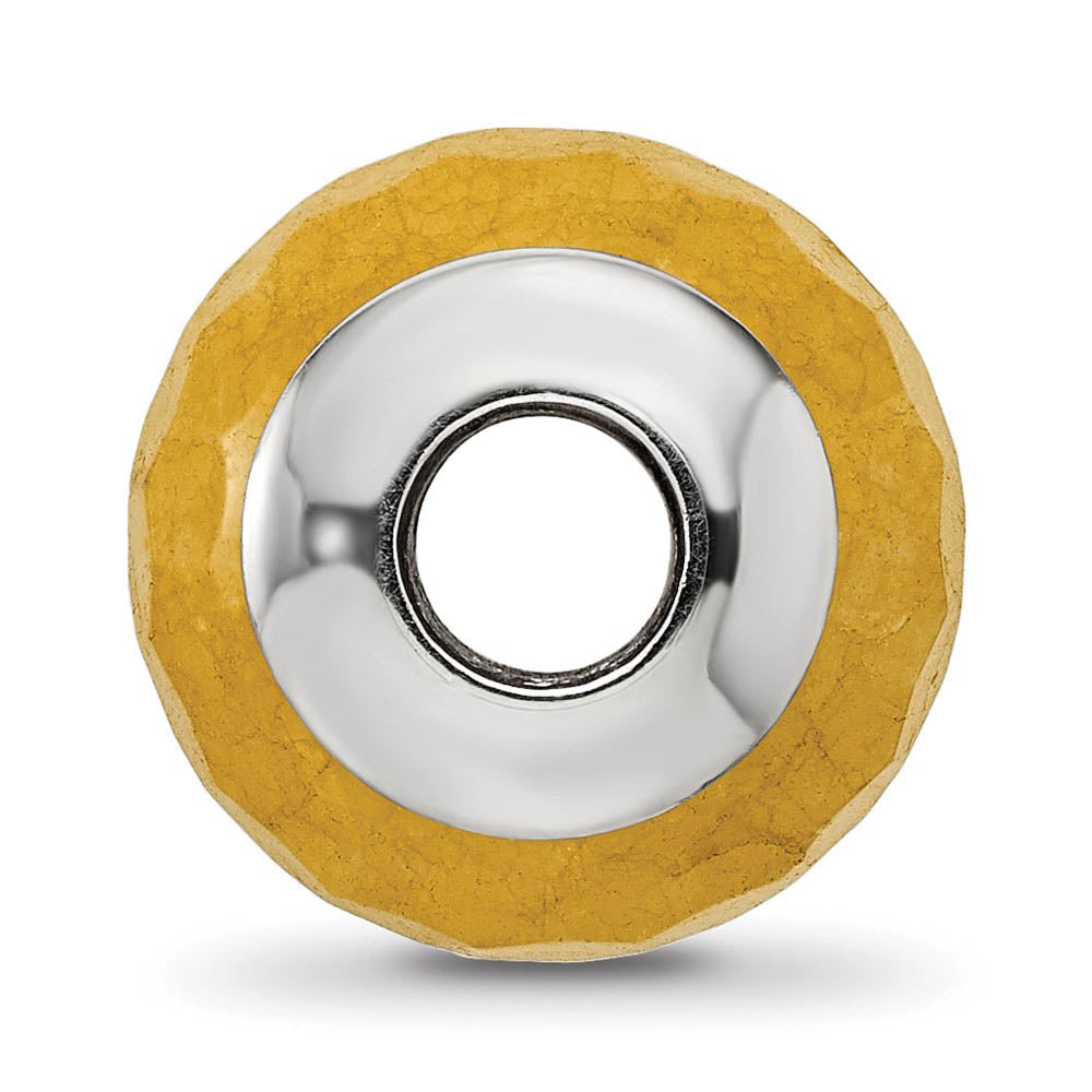 Alternate view of the Yellow Quartz Stone & Sterling Silver Bead Charm, 10mm by The Black Bow Jewelry Co.