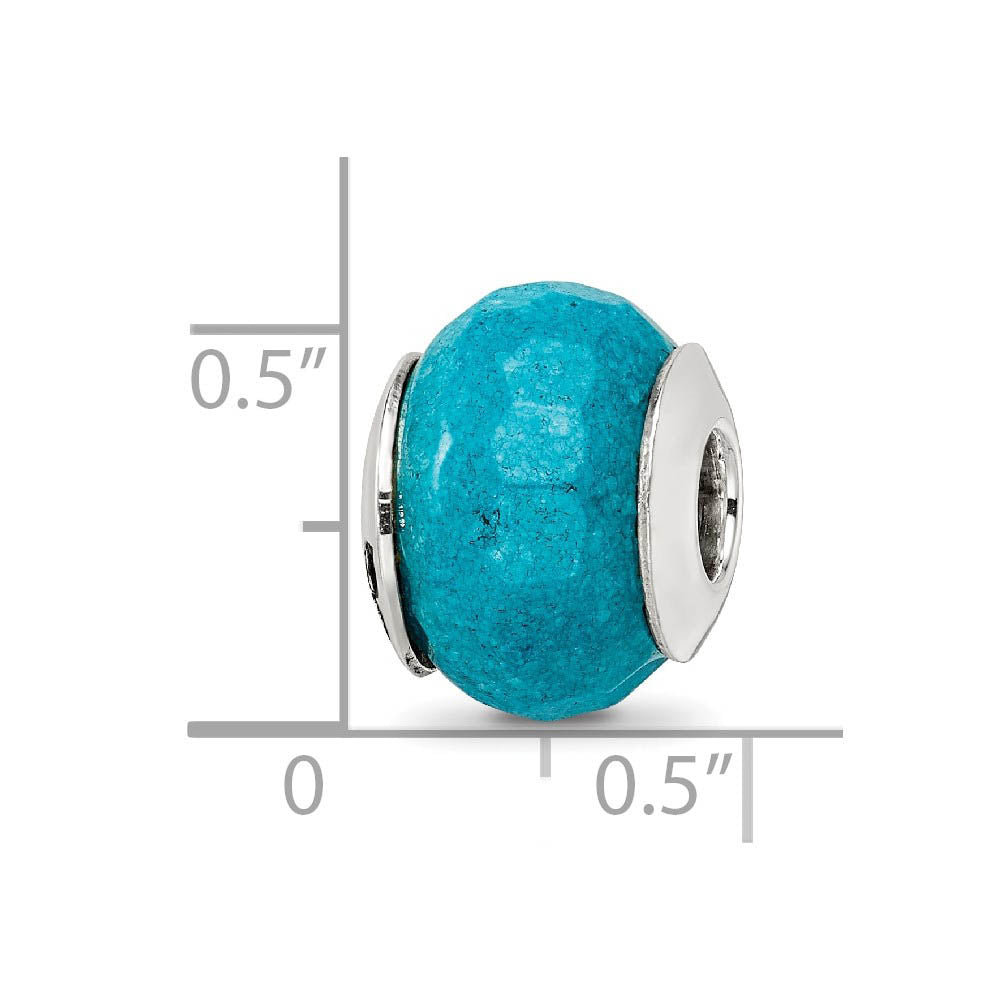 Alternate view of the Light Blue Quartz Stone & Sterling Silver Bead Charm, 13mm by The Black Bow Jewelry Co.