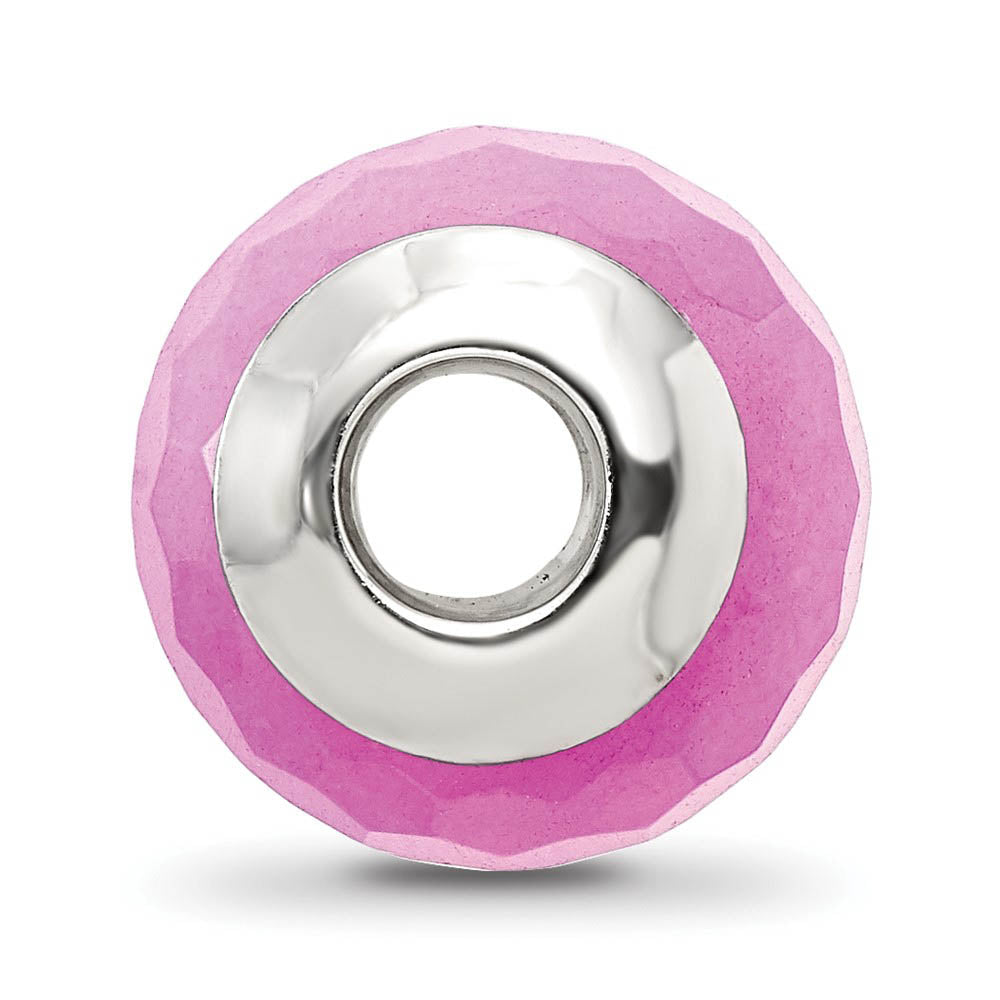 Alternate view of the Fuchsia Quartz Stone & Sterling Silver Bead Charm, 13mm by The Black Bow Jewelry Co.