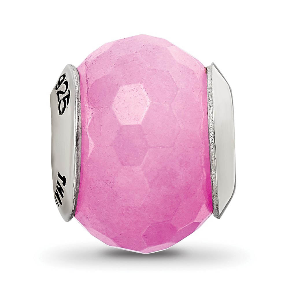 Alternate view of the Fuchsia Quartz Stone & Sterling Silver Bead Charm, 13mm by The Black Bow Jewelry Co.