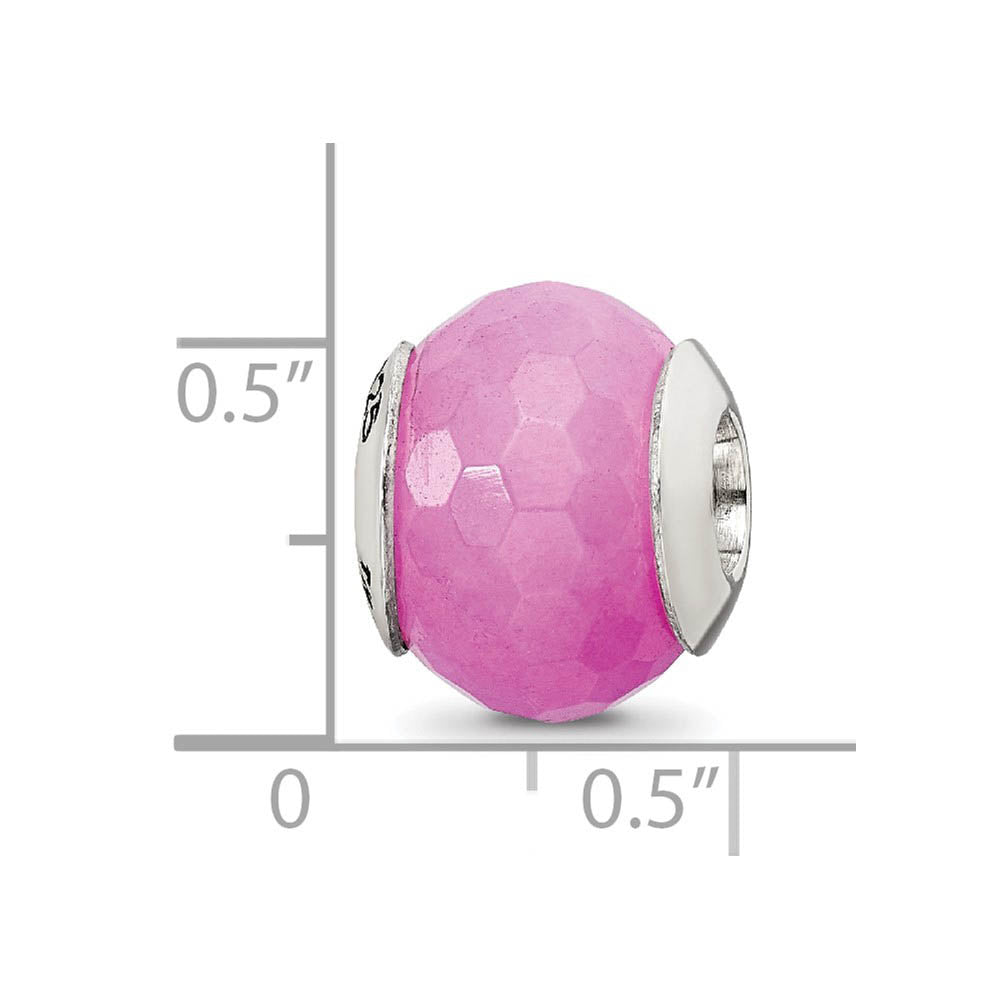 Alternate view of the Fuchsia Quartz Stone & Sterling Silver Bead Charm, 13mm by The Black Bow Jewelry Co.