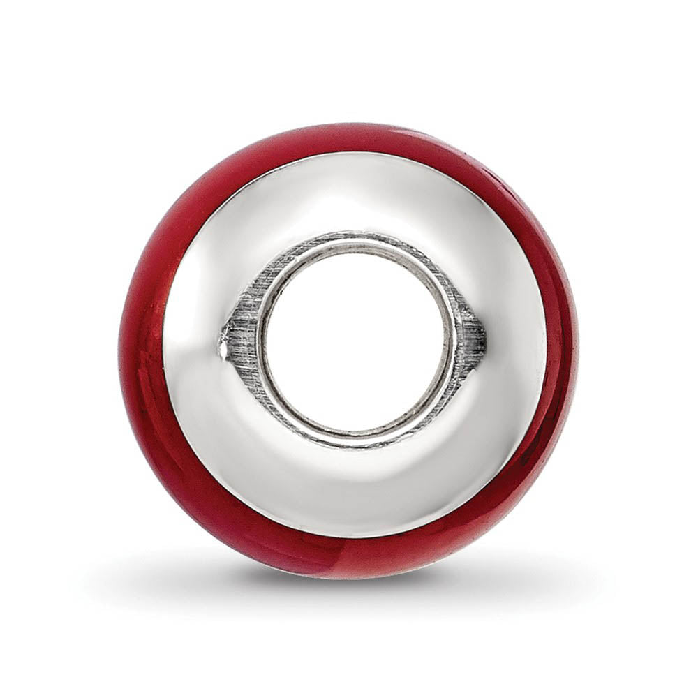 Alternate view of the Red Quartz Stone & Sterling Silver Bead Charm, 11mm by The Black Bow Jewelry Co.