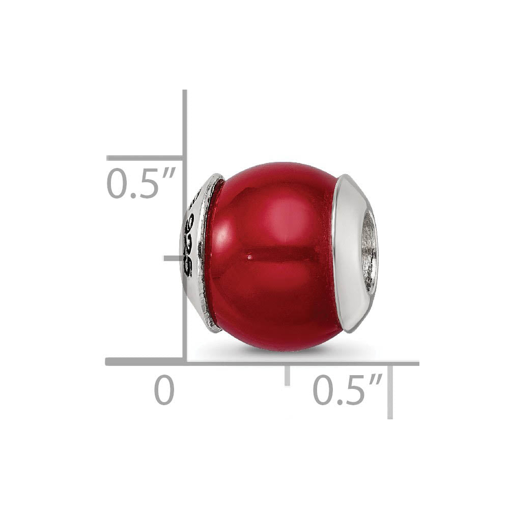 Alternate view of the Red Quartz Stone & Sterling Silver Bead Charm, 11mm by The Black Bow Jewelry Co.