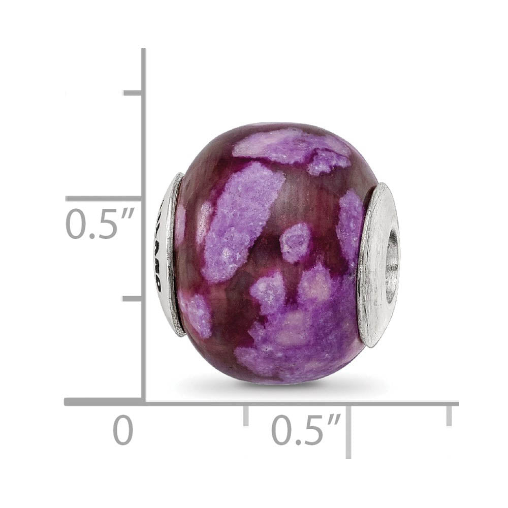 Alternate view of the Purple Magnesite Stone & Sterling Silver Bead Charm, 16mm by The Black Bow Jewelry Co.