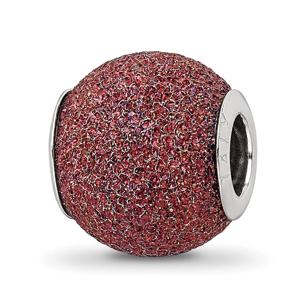 Sterling Silver Purple Laser Cut Bead Charm, Item B10499 by The Black Bow Jewelry Co.