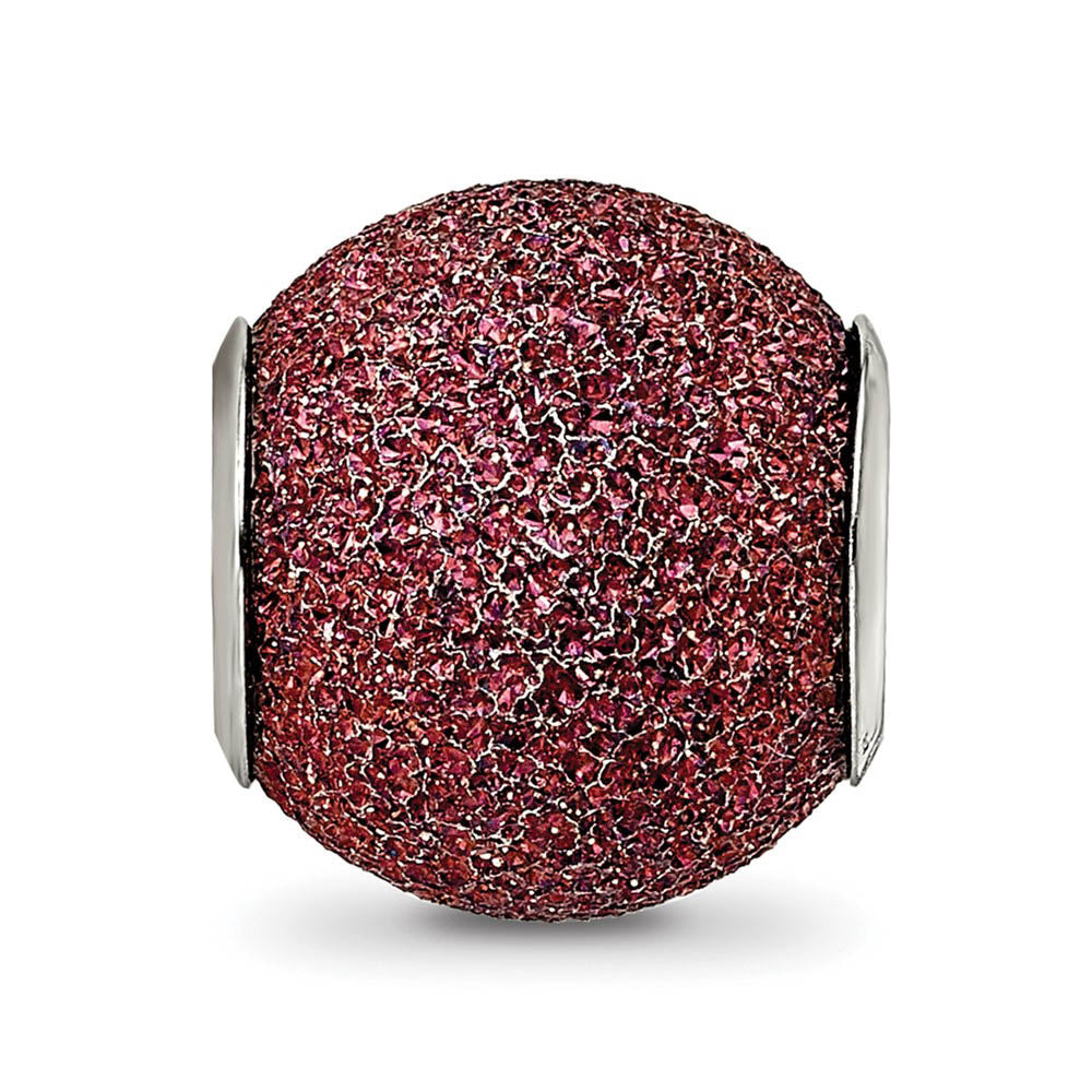 Alternate view of the Sterling Silver Purple Laser Cut Bead Charm by The Black Bow Jewelry Co.