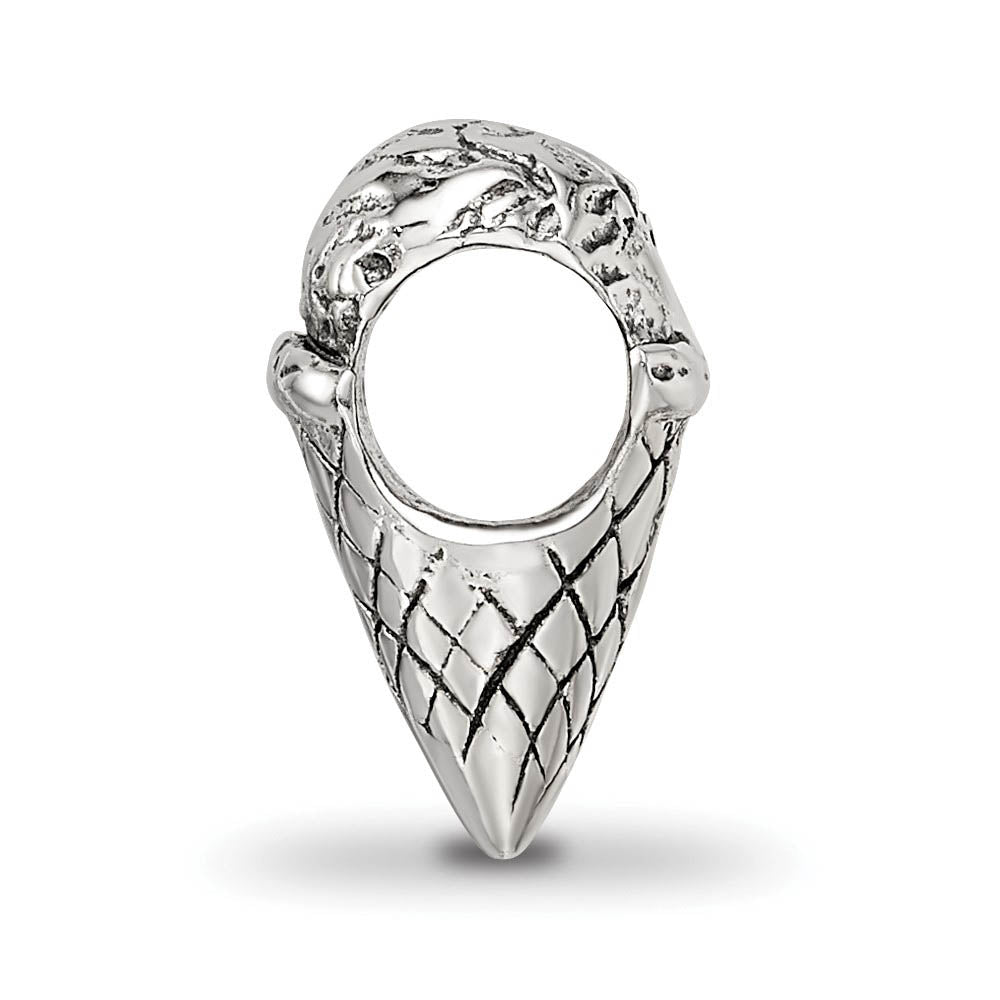 Alternate view of the Sterling Silver Ice Cream Cone Bead Charm by The Black Bow Jewelry Co.