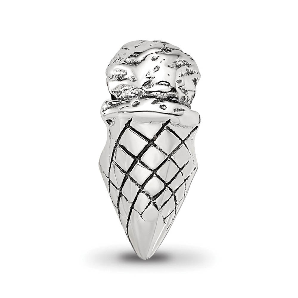 Alternate view of the Sterling Silver Ice Cream Cone Bead Charm by The Black Bow Jewelry Co.