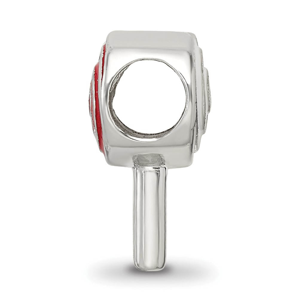 Alternate view of the Sterling Silver Enameled Lollipop Bead Charm by The Black Bow Jewelry Co.