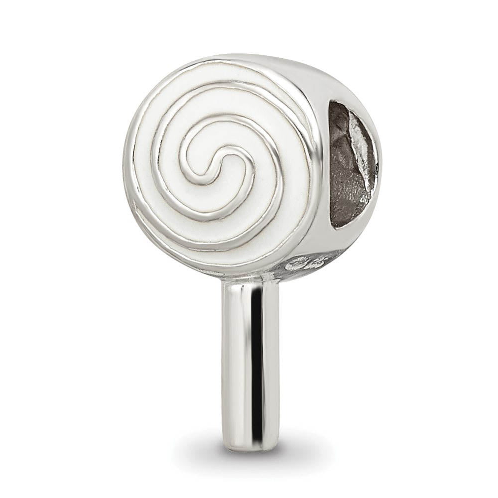 Alternate view of the Sterling Silver Enameled Lollipop Bead Charm by The Black Bow Jewelry Co.