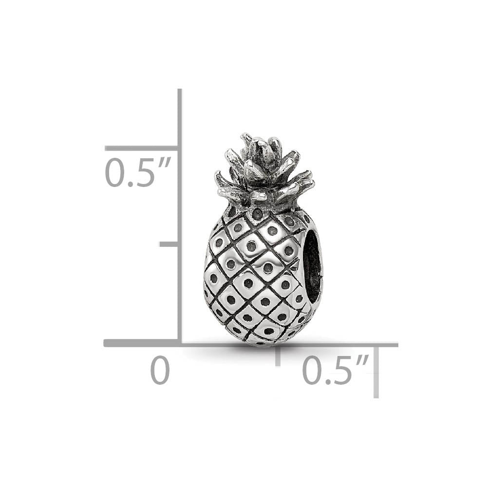 Alternate view of the Sterling Silver Pineapple Bead Charm by The Black Bow Jewelry Co.
