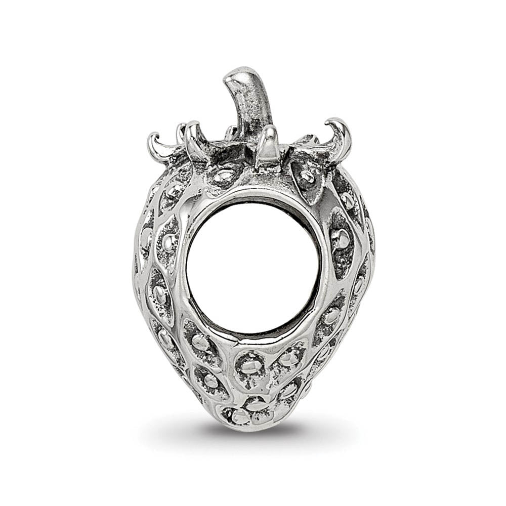 Alternate view of the Sterling Silver Strawberry Bead Charm by The Black Bow Jewelry Co.