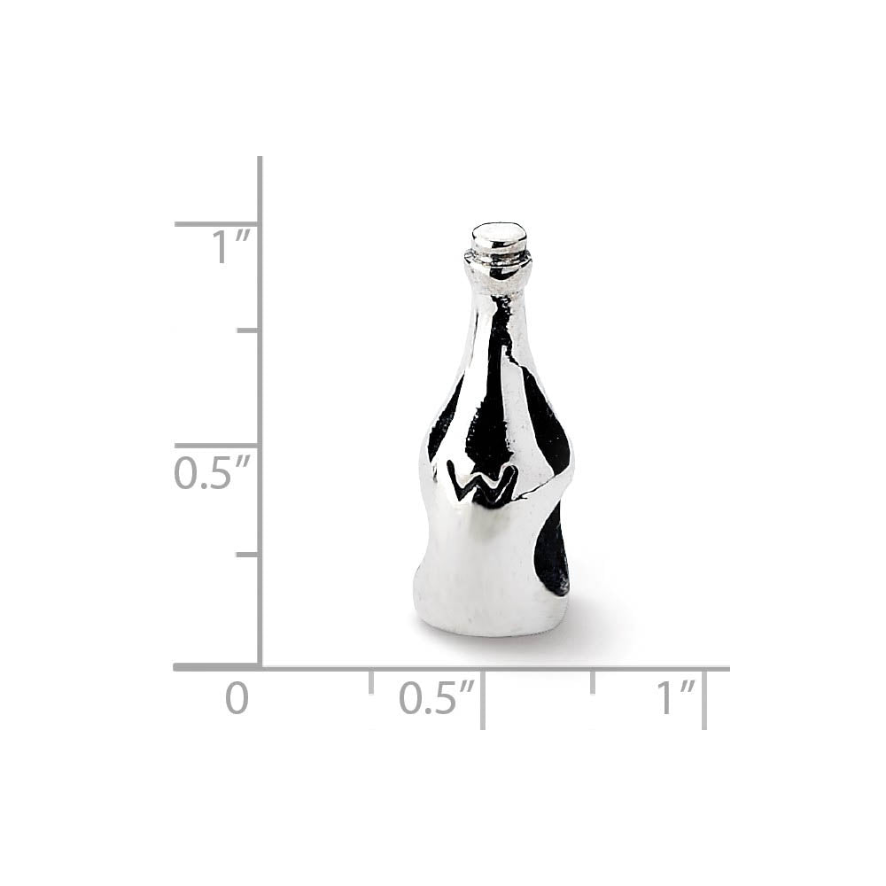 Alternate view of the Sterling Silver Wine Bottle Bead Charm by The Black Bow Jewelry Co.