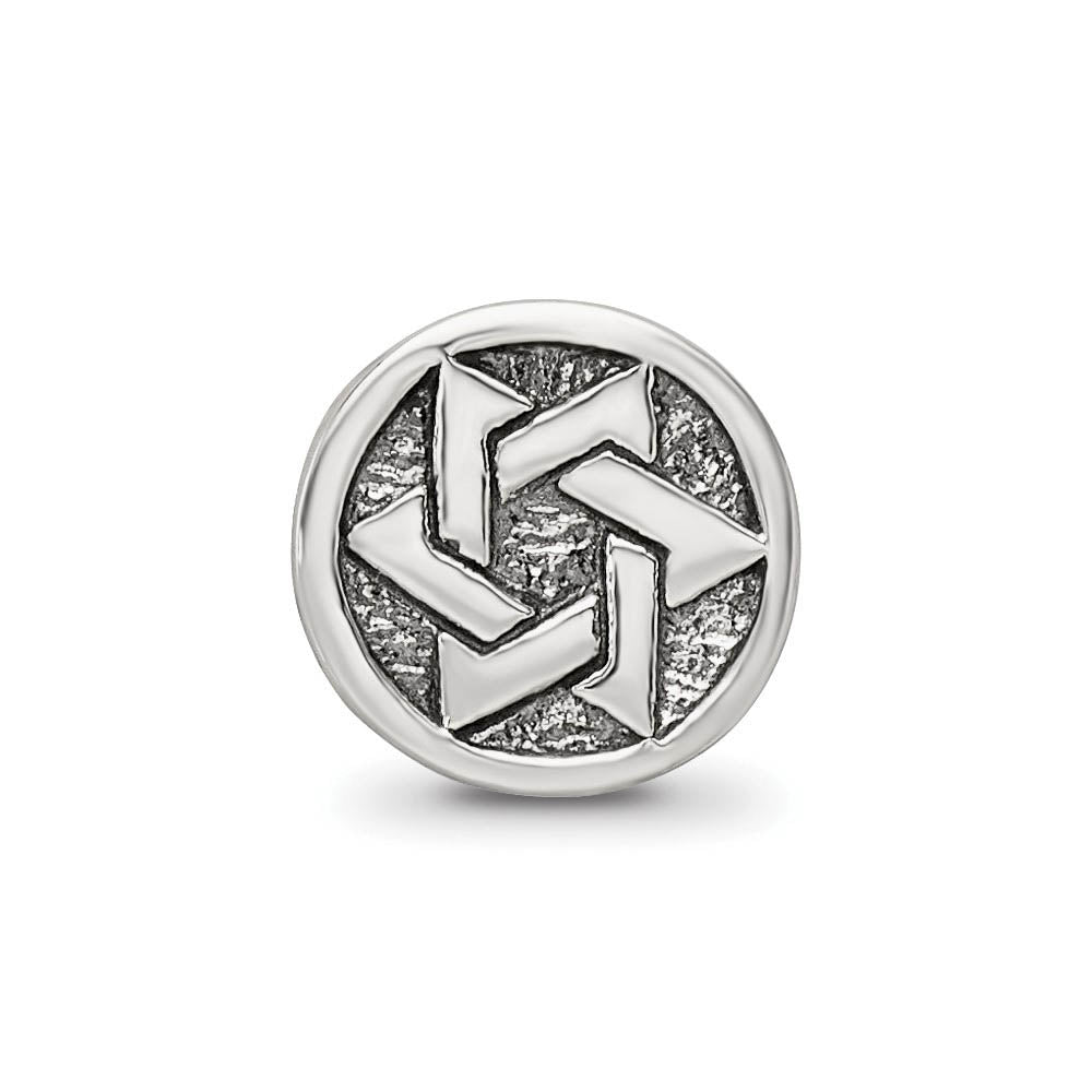 Alternate view of the Sterling Silver Star of David Round Bead Charm by The Black Bow Jewelry Co.