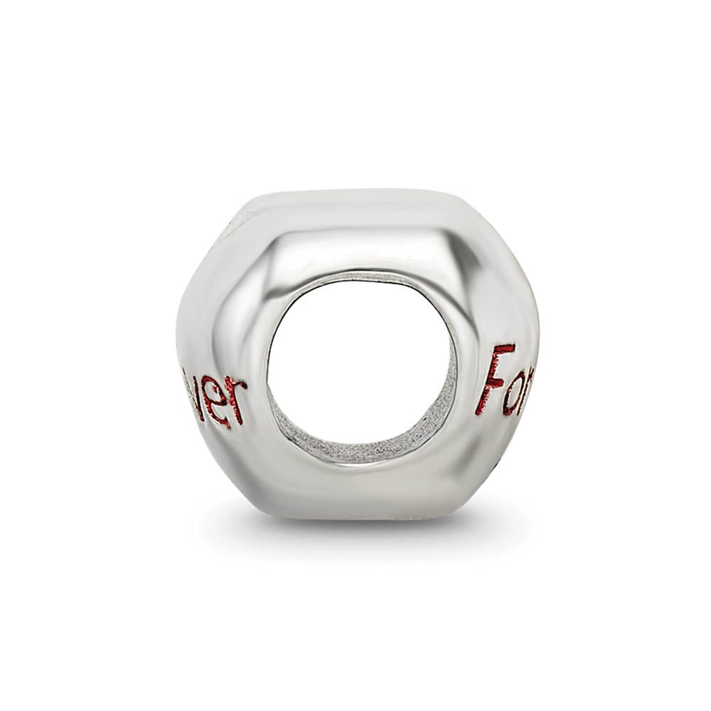 Alternate view of the Sterling Silver Forever Heart Bead Charm by The Black Bow Jewelry Co.