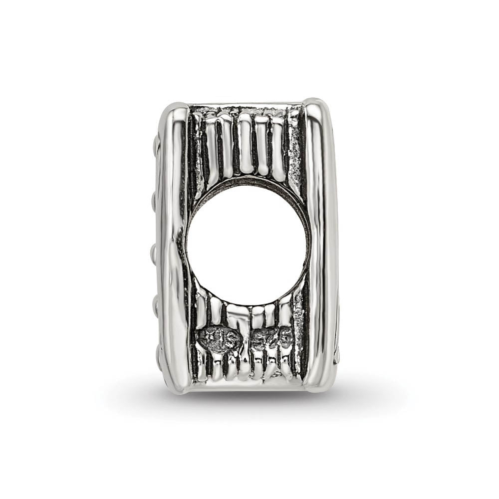 Alternate view of the Sterling Silver Book Bead Charm by The Black Bow Jewelry Co.