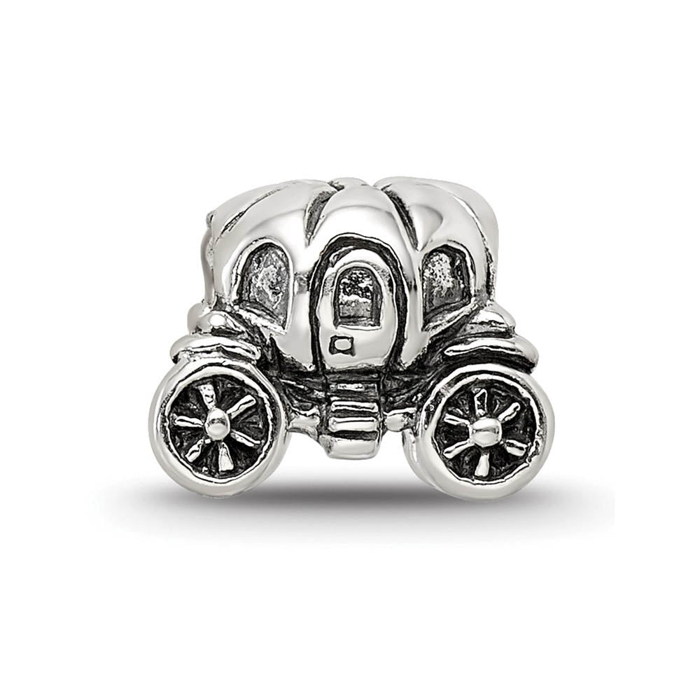 Alternate view of the Sterling Silver Pumpkin Carriage Bead Charm by The Black Bow Jewelry Co.