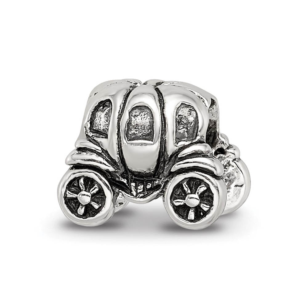 Alternate view of the Sterling Silver Pumpkin Carriage Bead Charm by The Black Bow Jewelry Co.